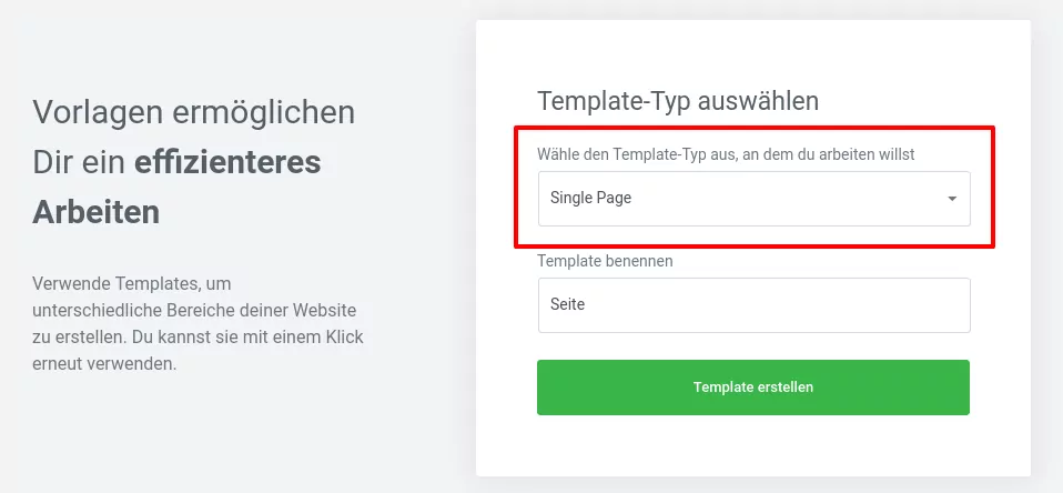 Elementor Template für Landmark Main erstellen