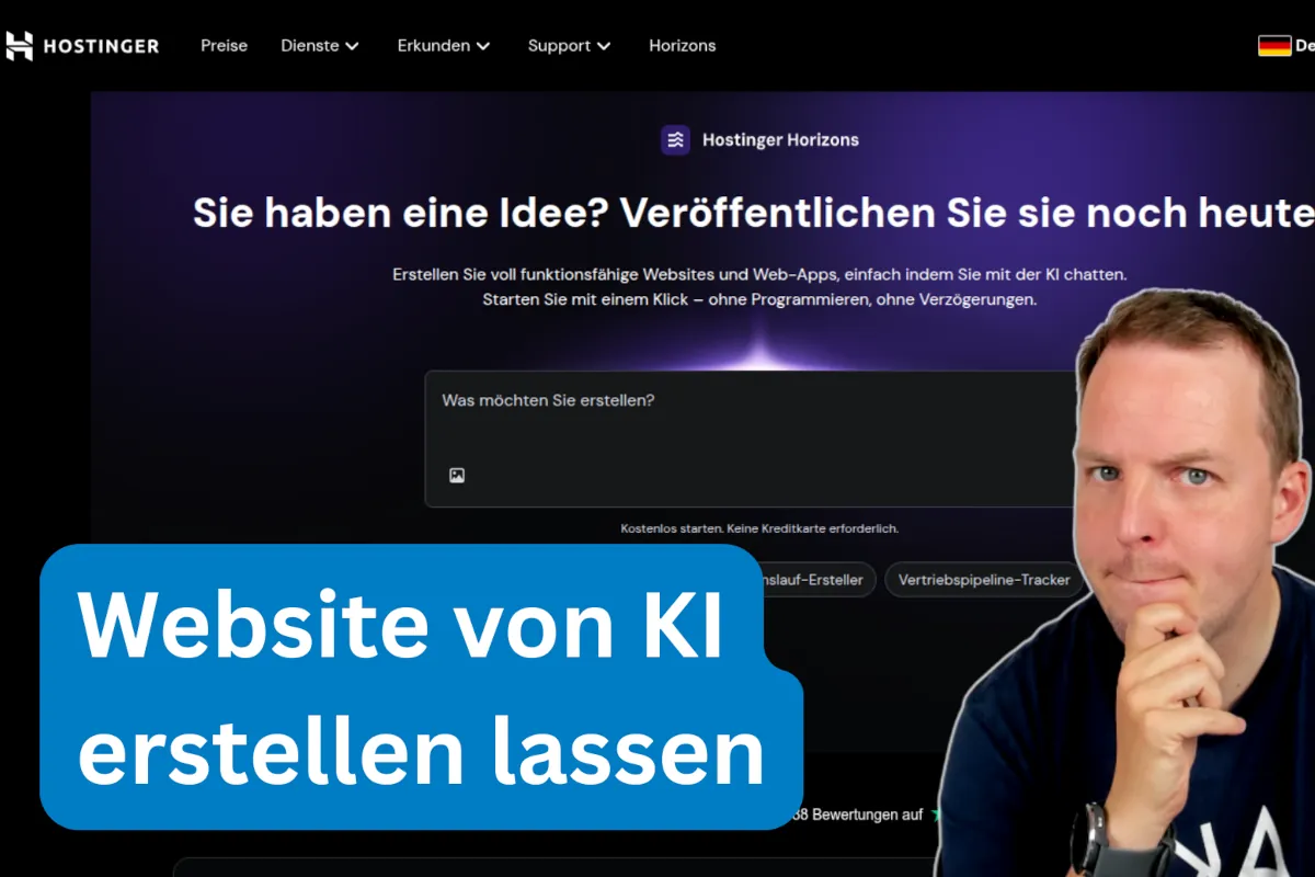 Website von KI erstellen lassen - Hostinger Horizons