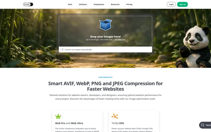 Bilder für Webseite optimieren mit TinyPNG