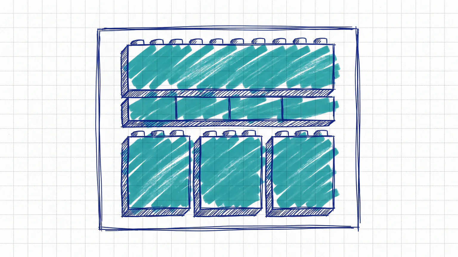 Illustration zum Thema Kadence Blocks für WordPress: Bausteine formen ein Webseiten-Layout
