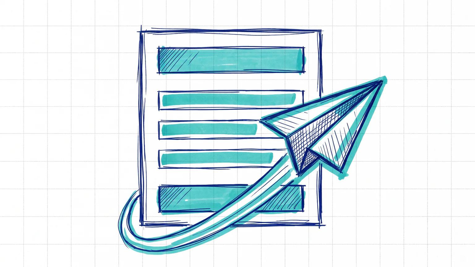 Illustration zum Thema WordPress Kontaktformular erstellen: Kontaktformular mit Eingabefeldern und startendem Papierflieger