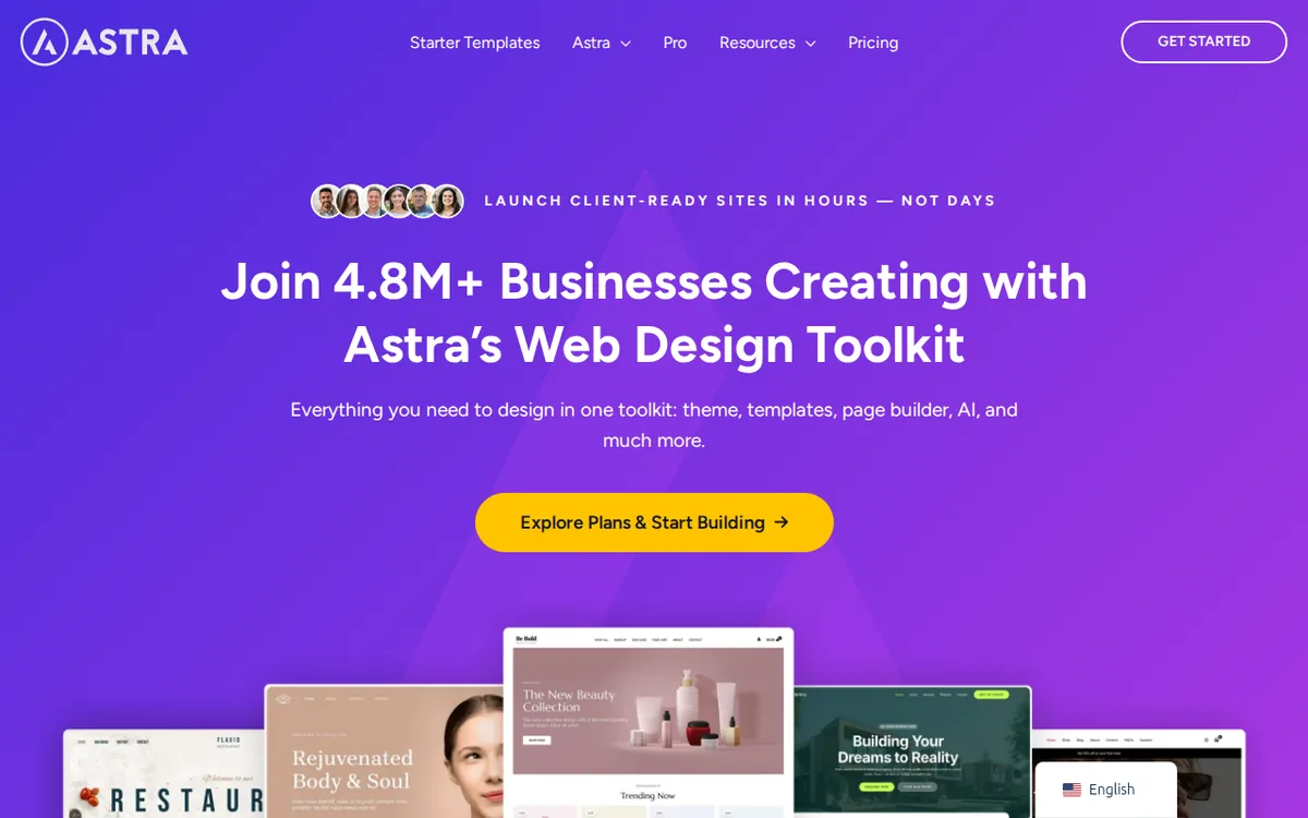 Website des Astra Themes (wpastra.com)
