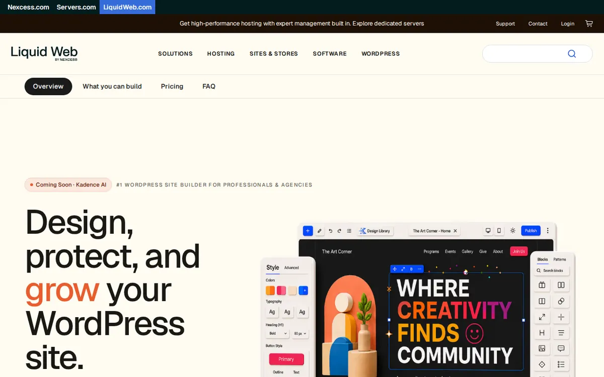 Kadence-Produktseite bei Liquid Web (kadencewp.com)